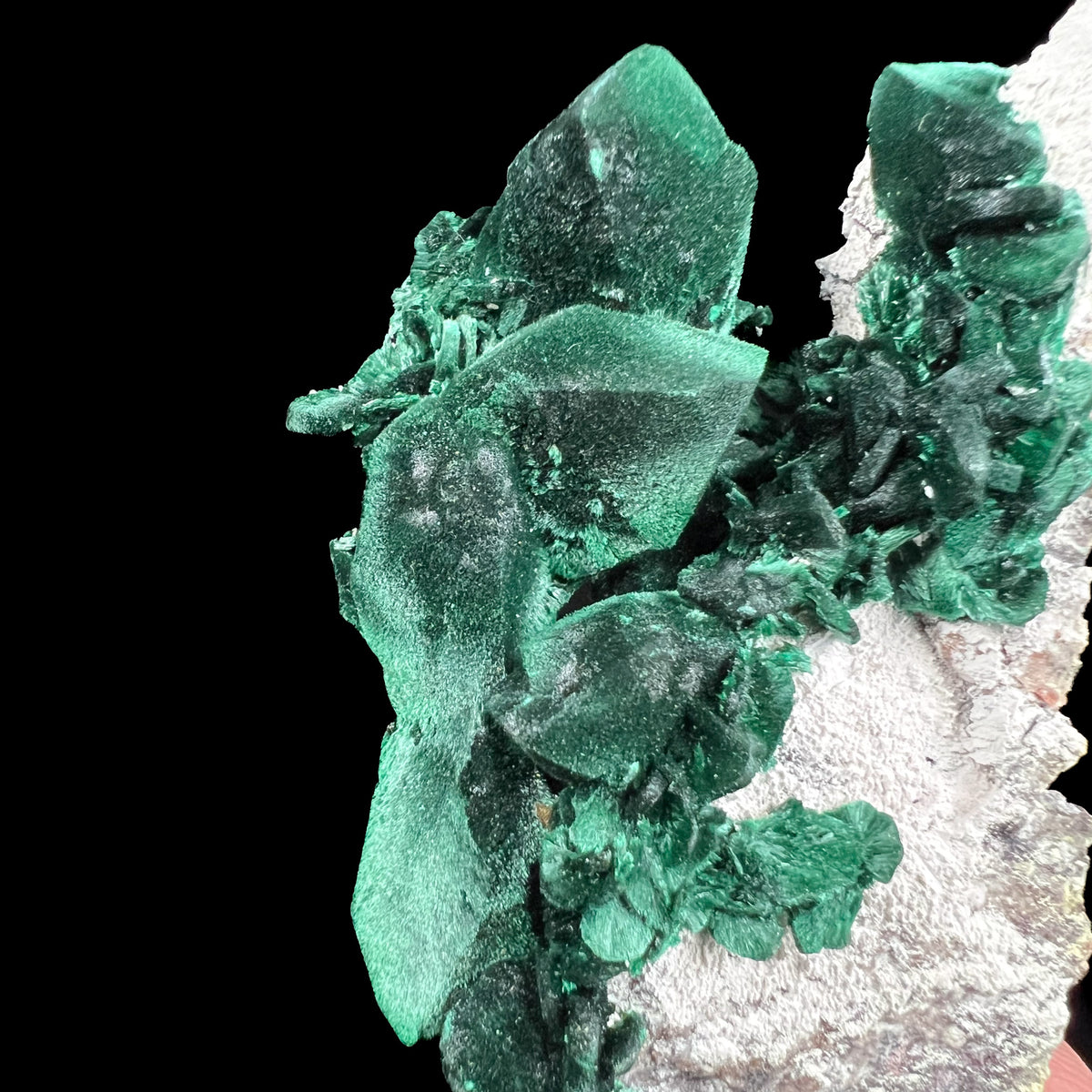 Malachite crystals after Azurite Pseudomorph from Milpillas Mine, Mexico