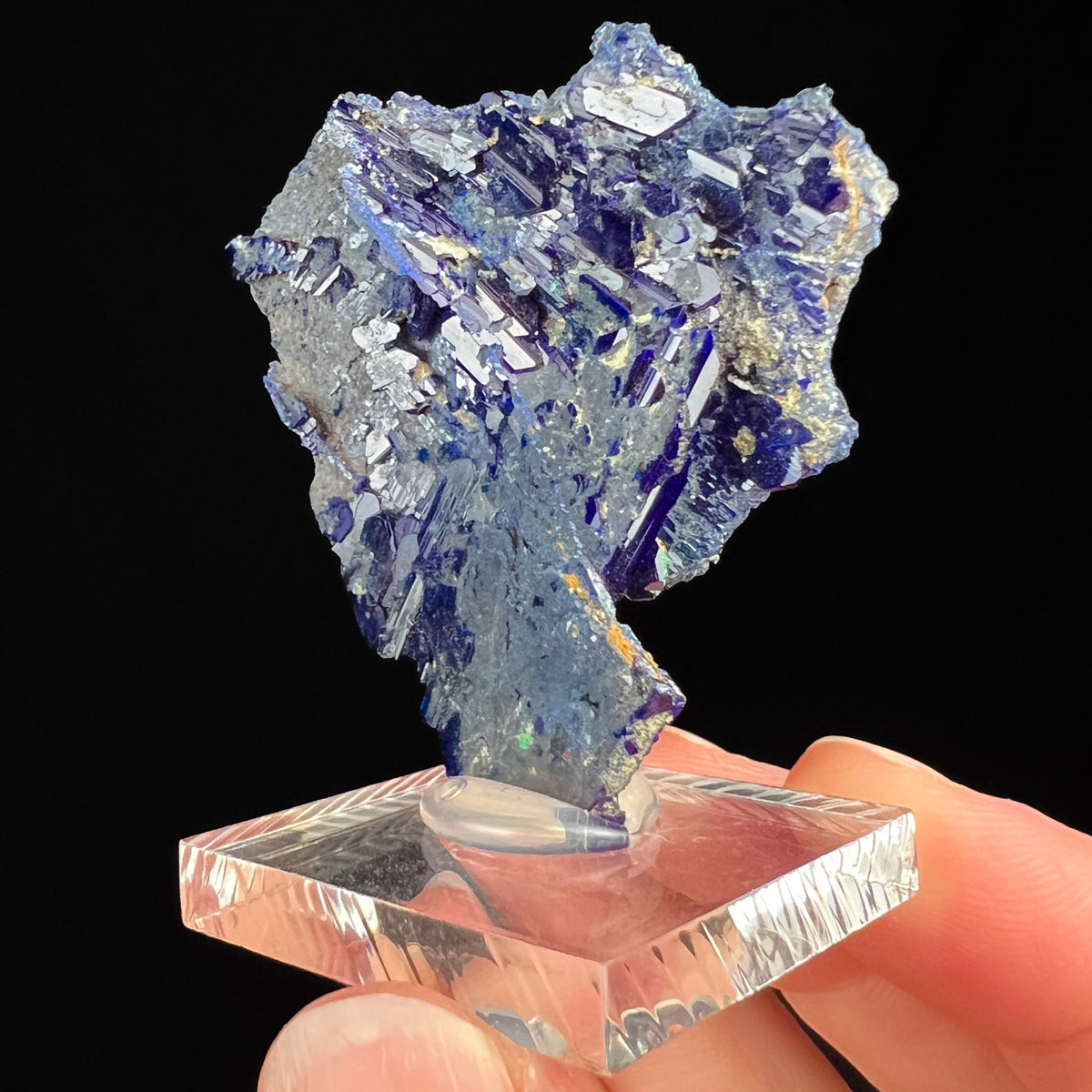 Tabular Blue Azurite crystals from Tsumeb