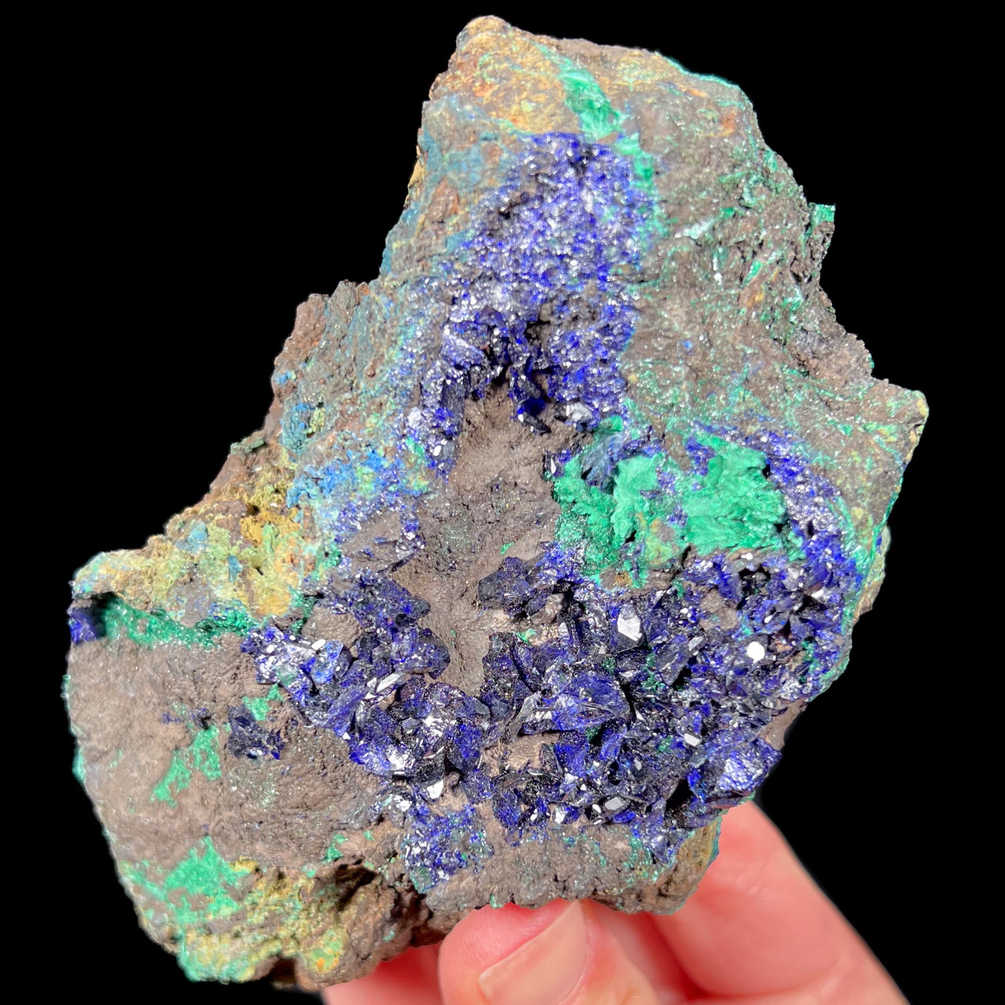 Azurite with Malachite Mineral Specimen from Anhui, China