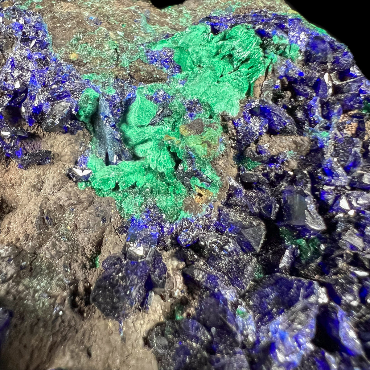 Close Up of Malachite and Azurite Crystals