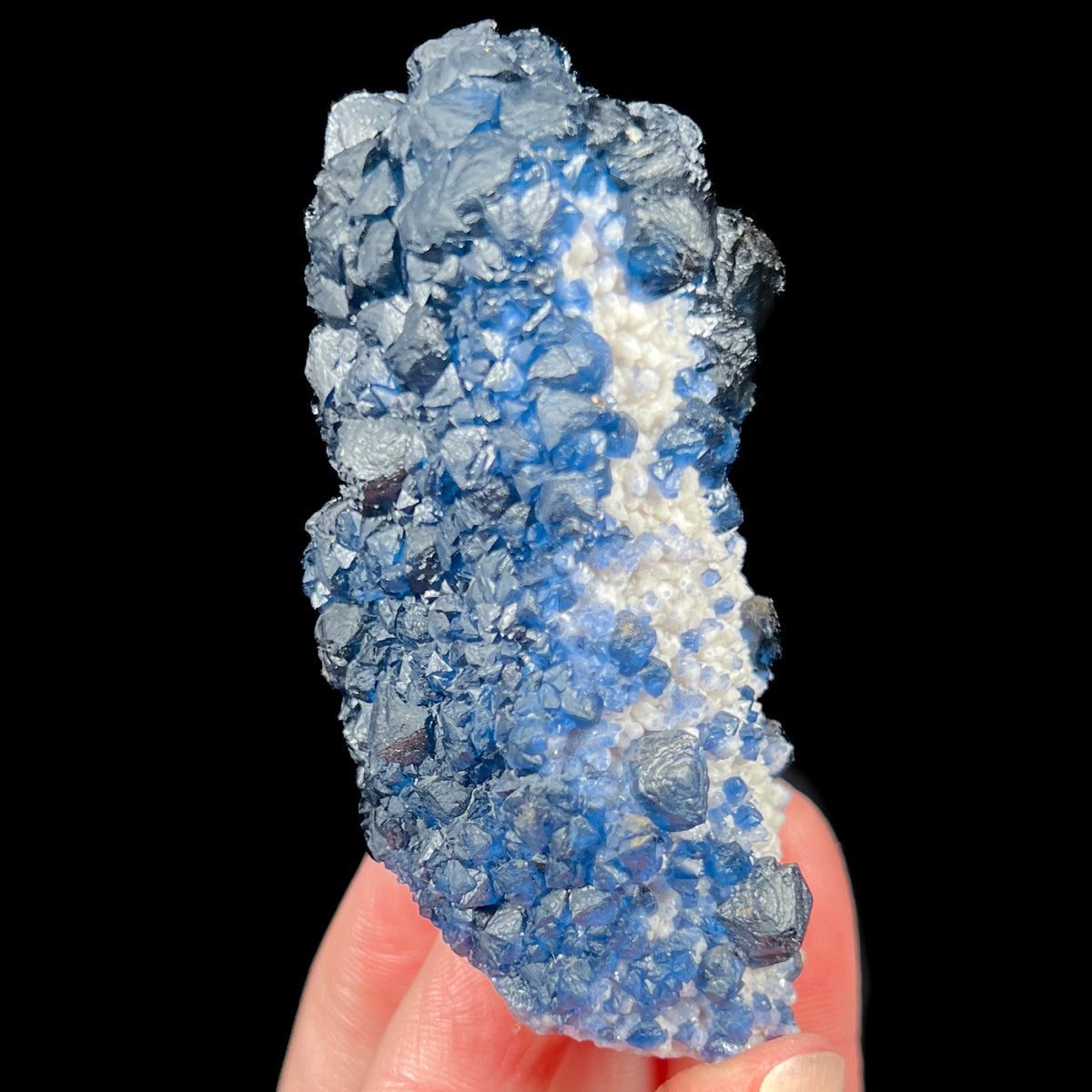 Blue Fluorite with White Quartz Crystals