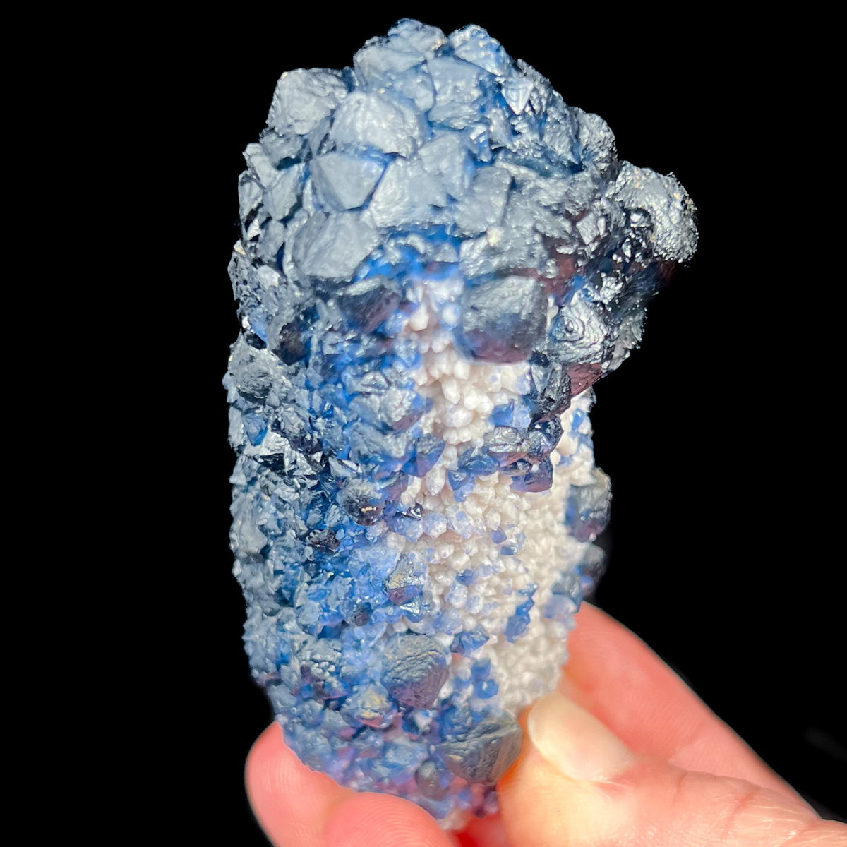 Blue Fluorite on White Quartz, Huanggang Deposit