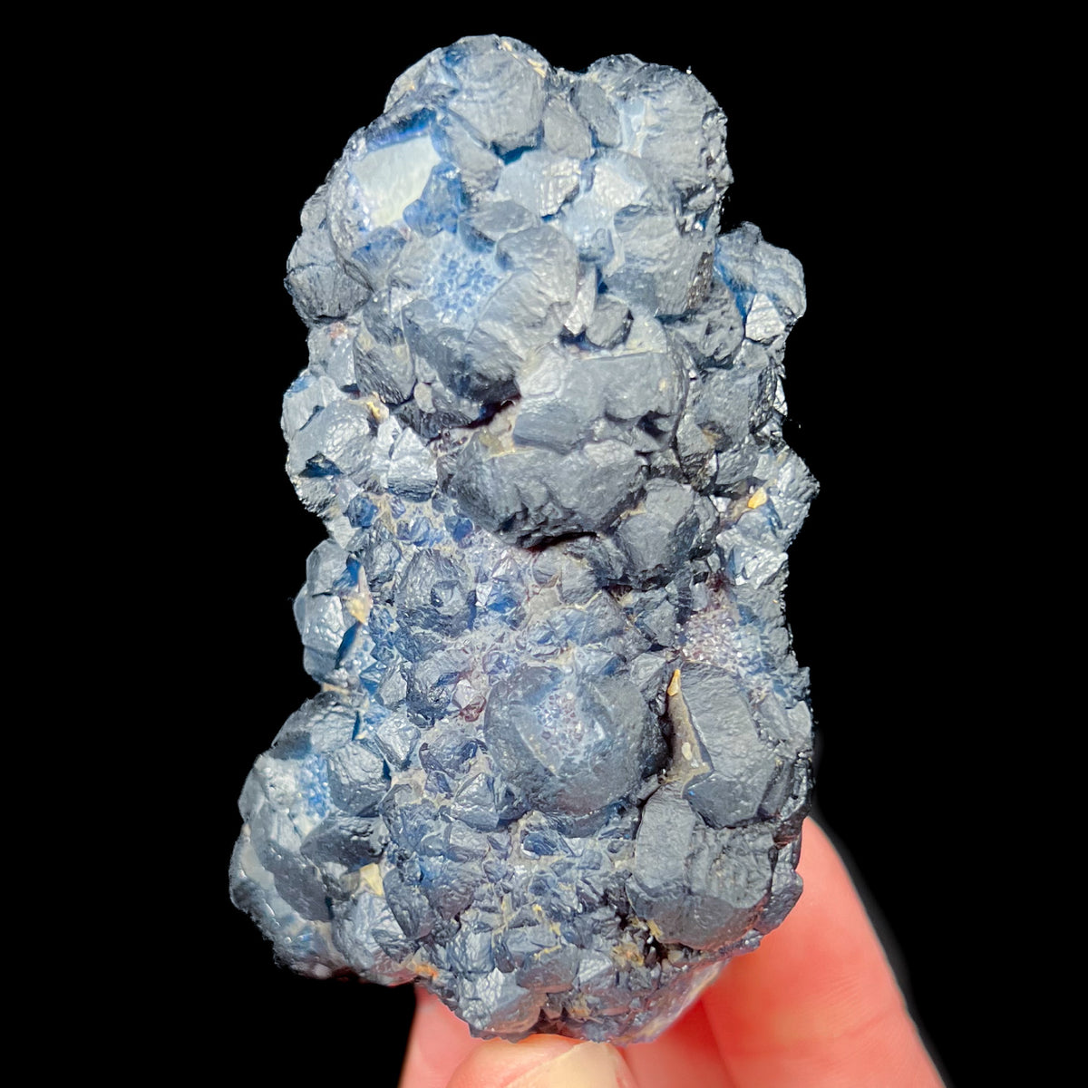 Blue Fluorite on Quartz from Huanggang Deposit, China