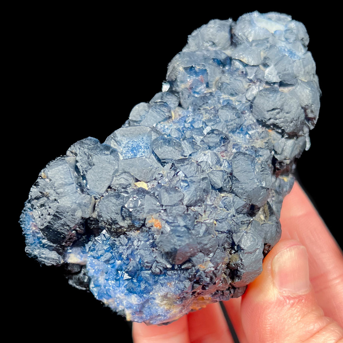 Blue Fluorite Crystals coating Quartz Crystal from Inner Mongolia