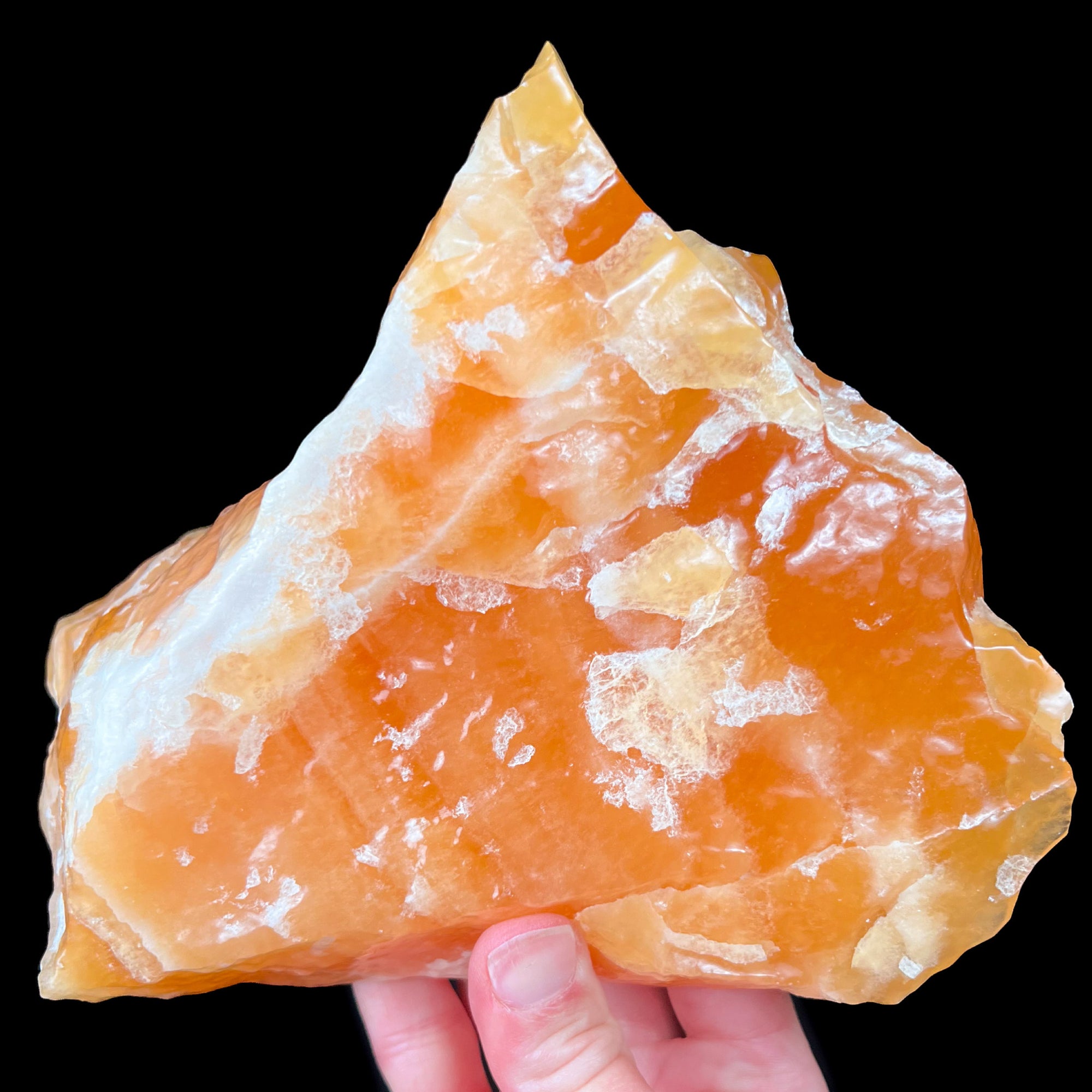 Raw Golden Orange and Yellow Calcite Crystal Specimen