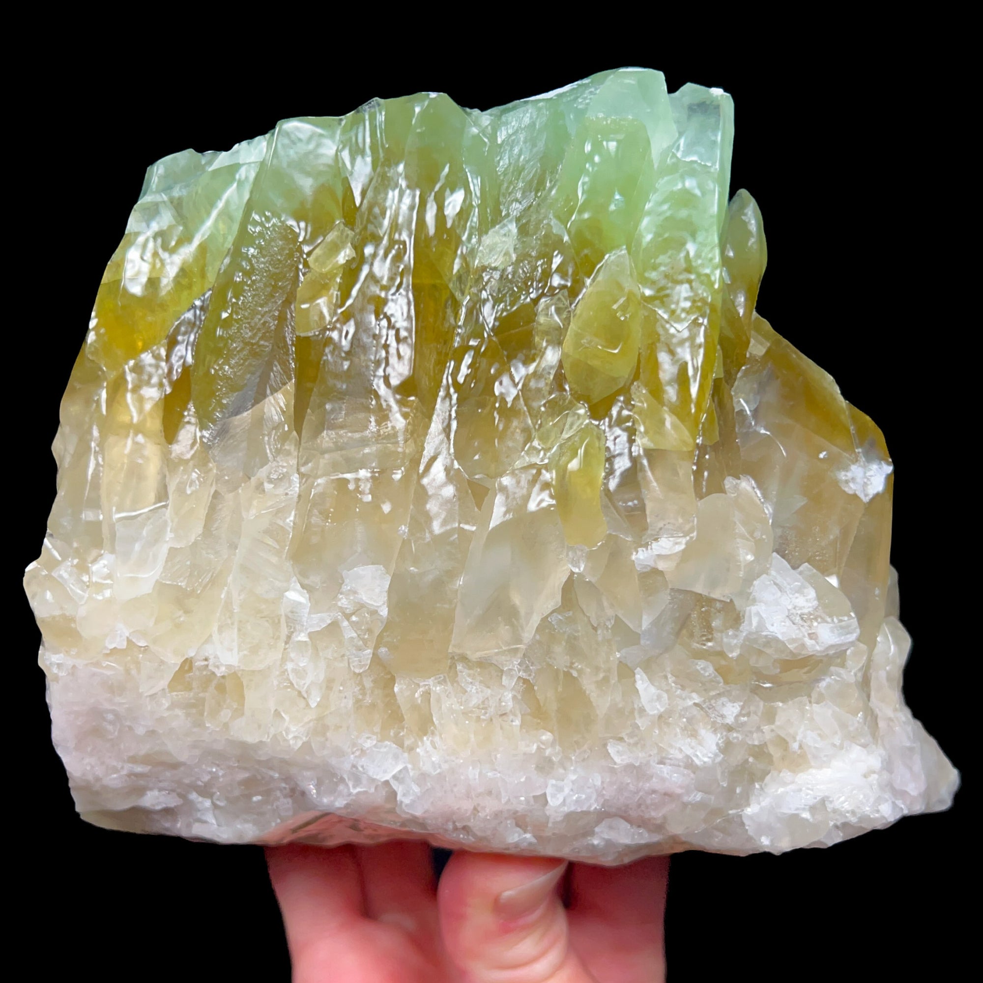 Large Green Calcite Crystal Specimen from Mexico