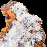 Close up of White Hemimorphite Crystal Blades on Limonite Matrix