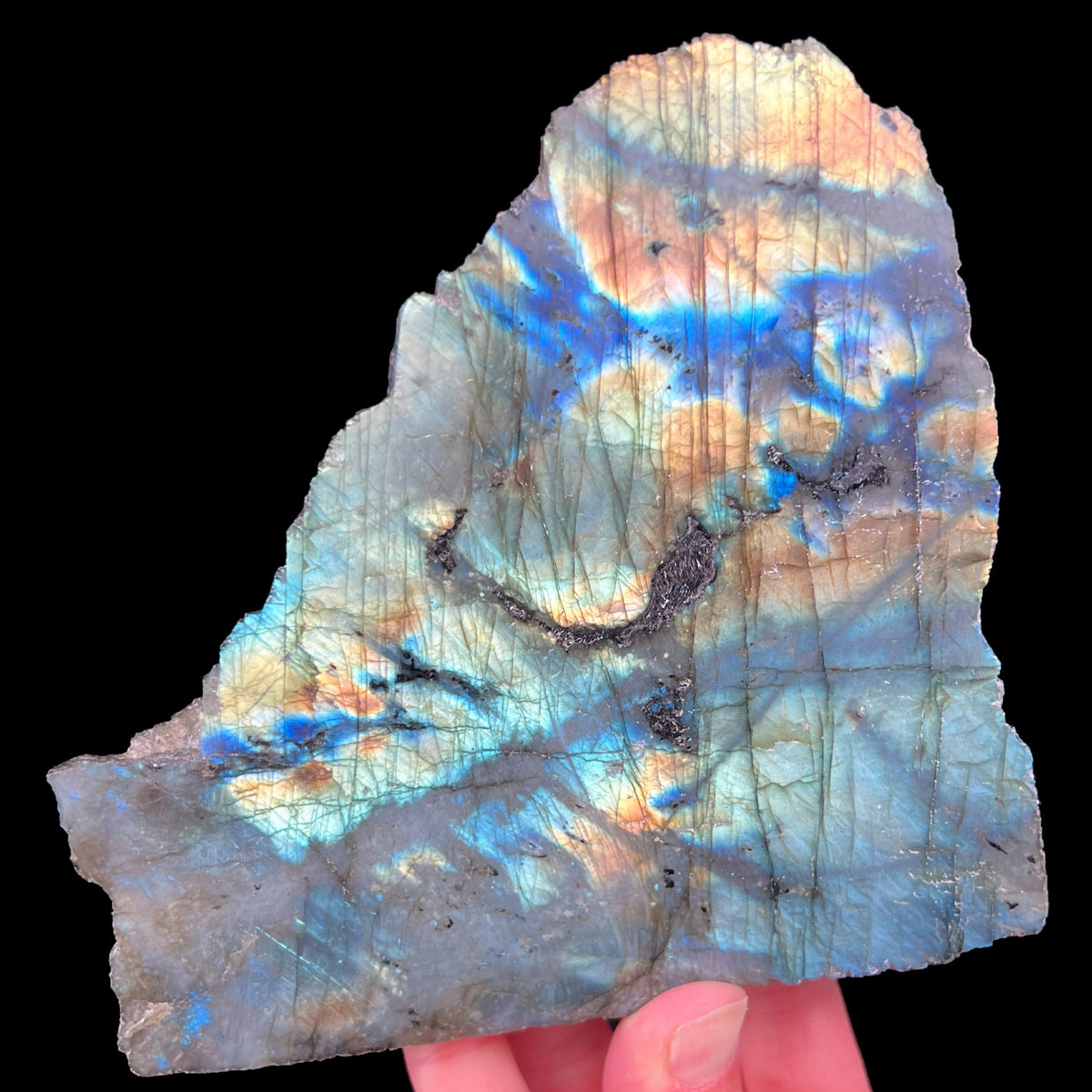 Labradorite Stone Specimen Displaying Labradorescence