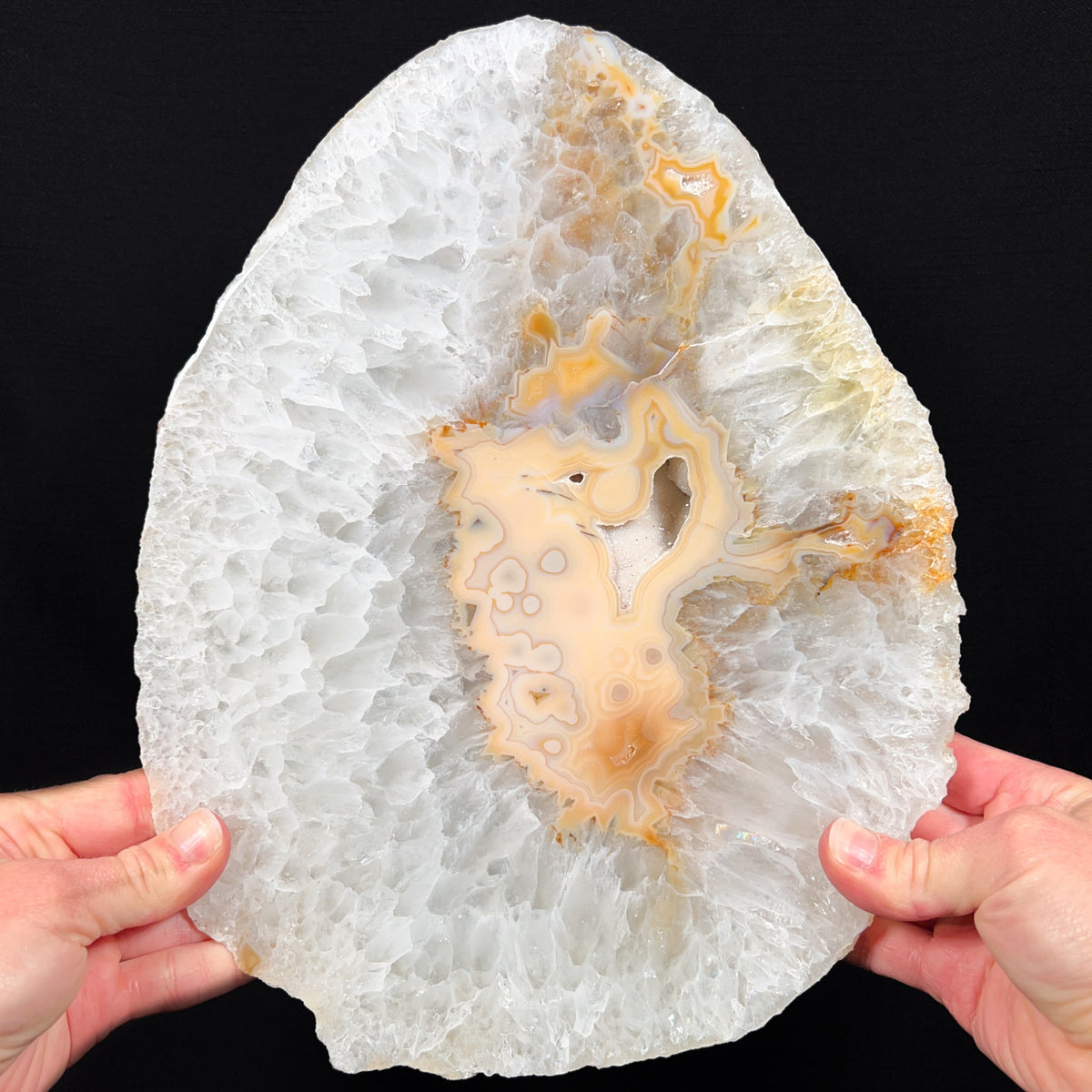 Large Drusy Quartz and Agate Geode Slab