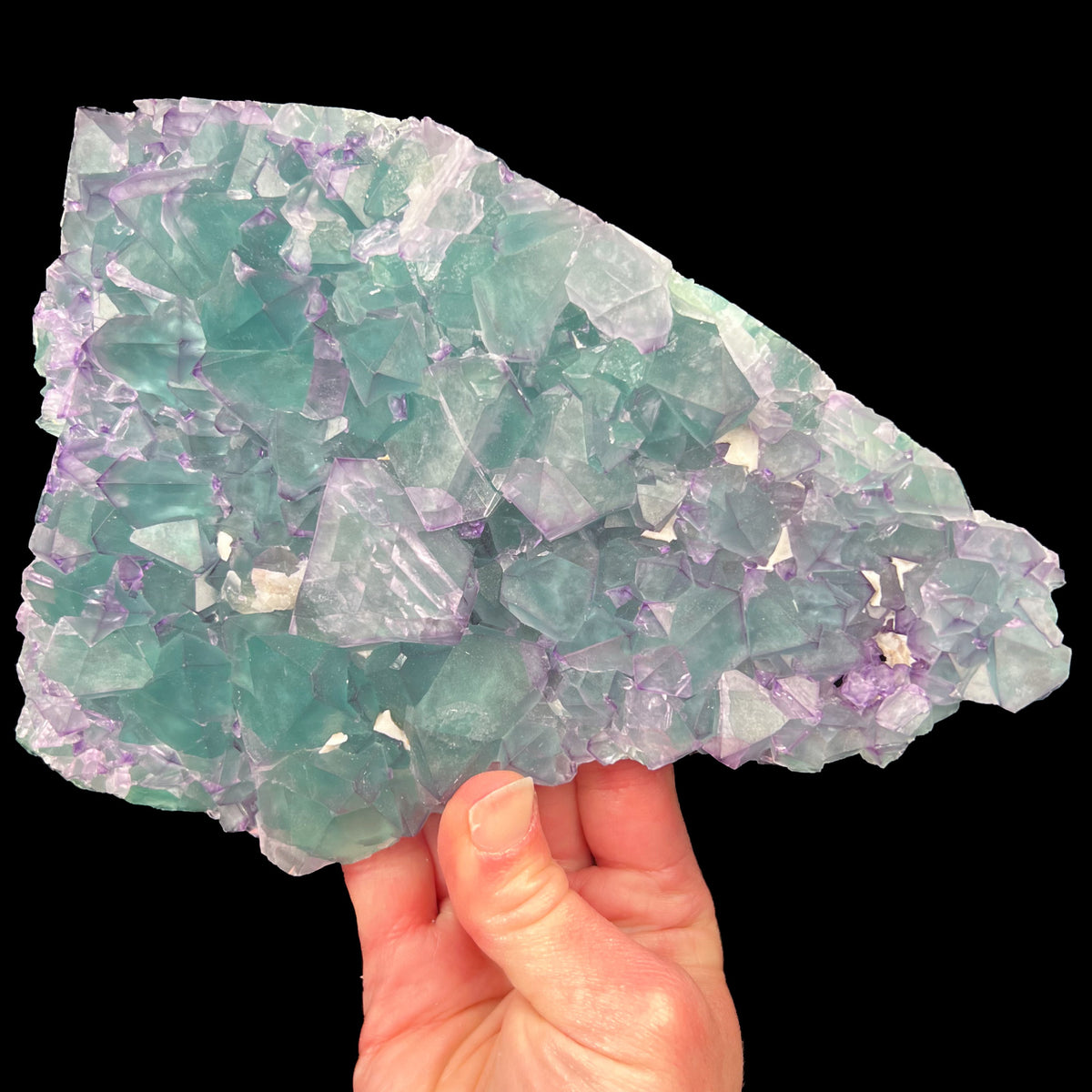 Large Green and Purple Fluorite Crystals