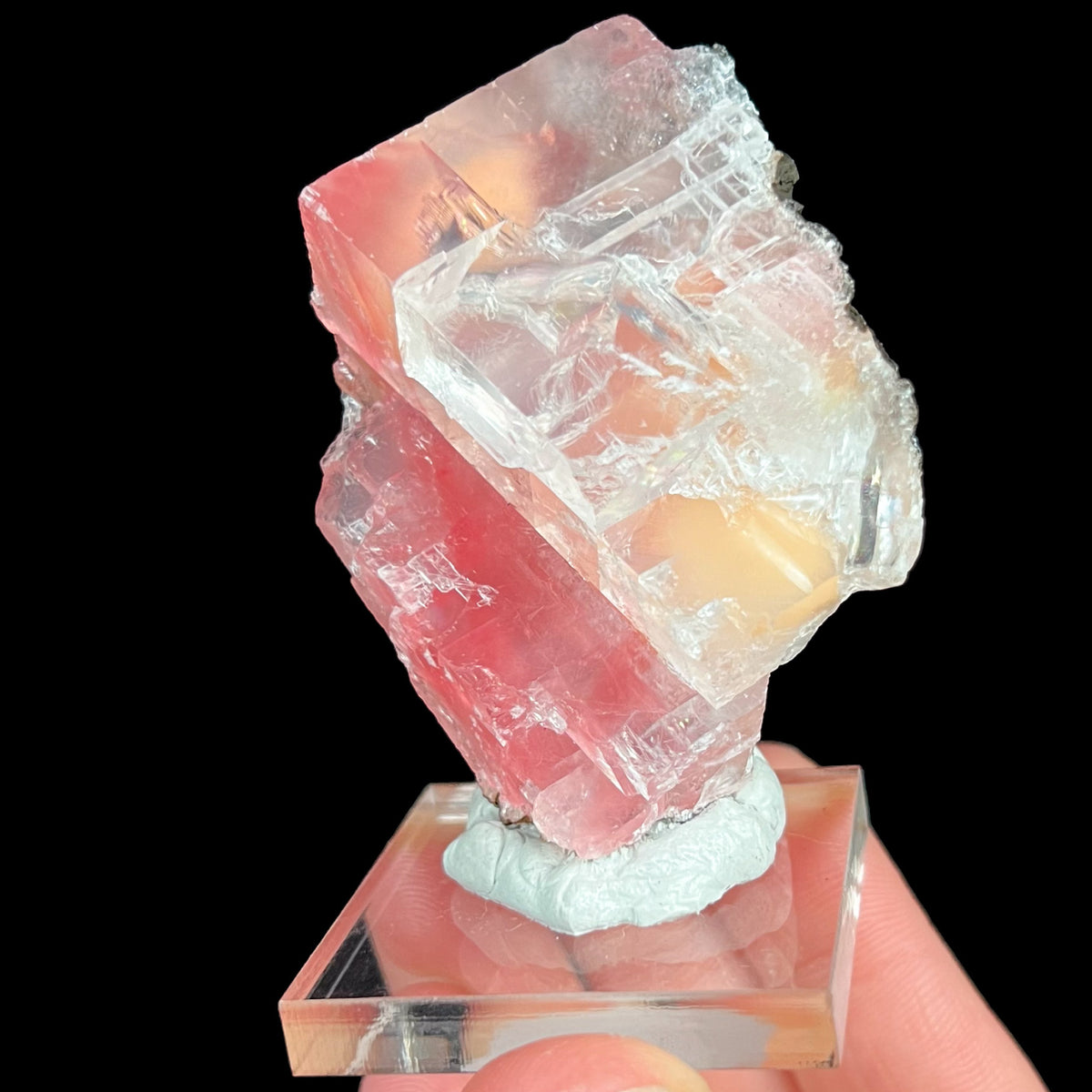 Pink Calcite with Mesolite Inclusions from India