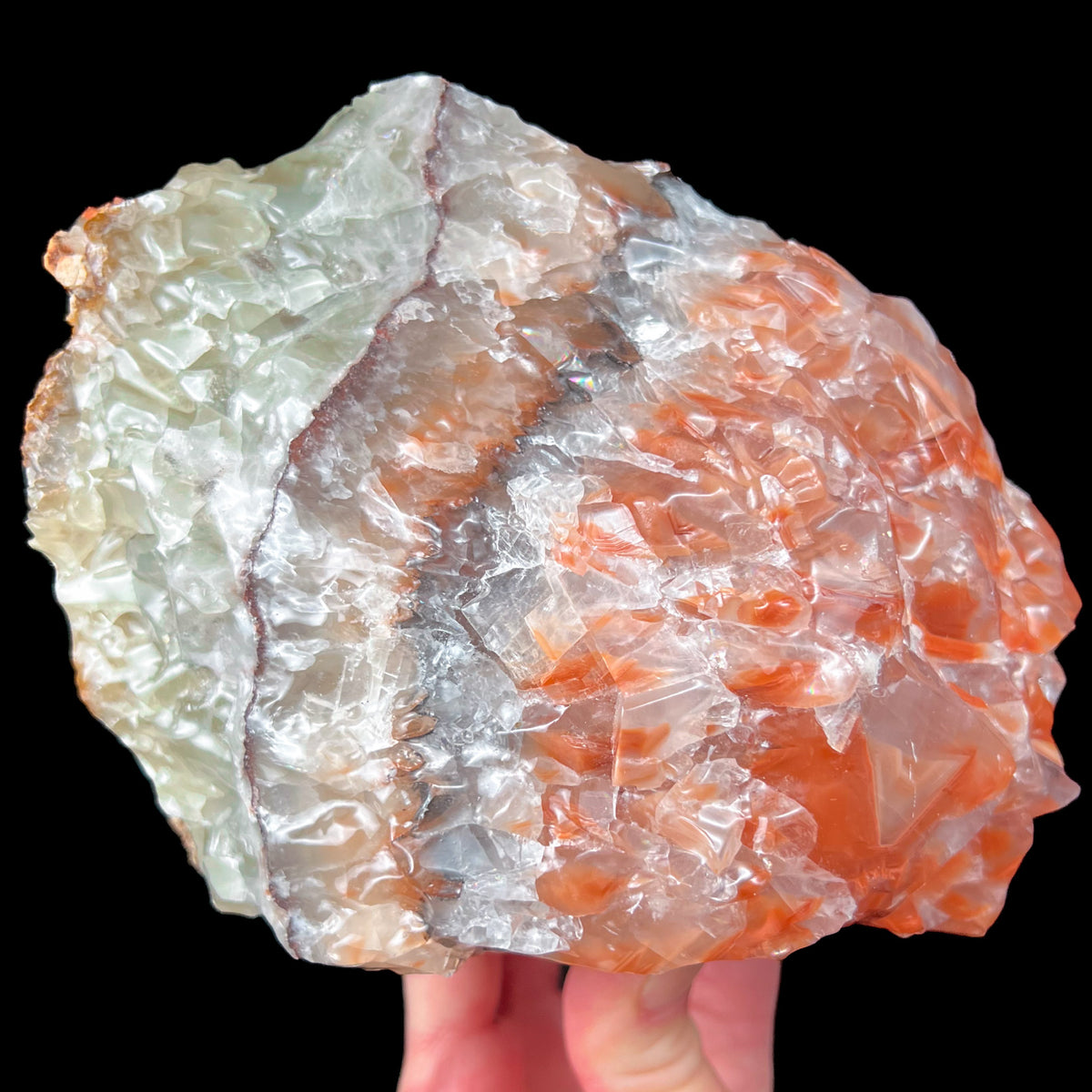 Red and Green Calcite Specimen from Mexico