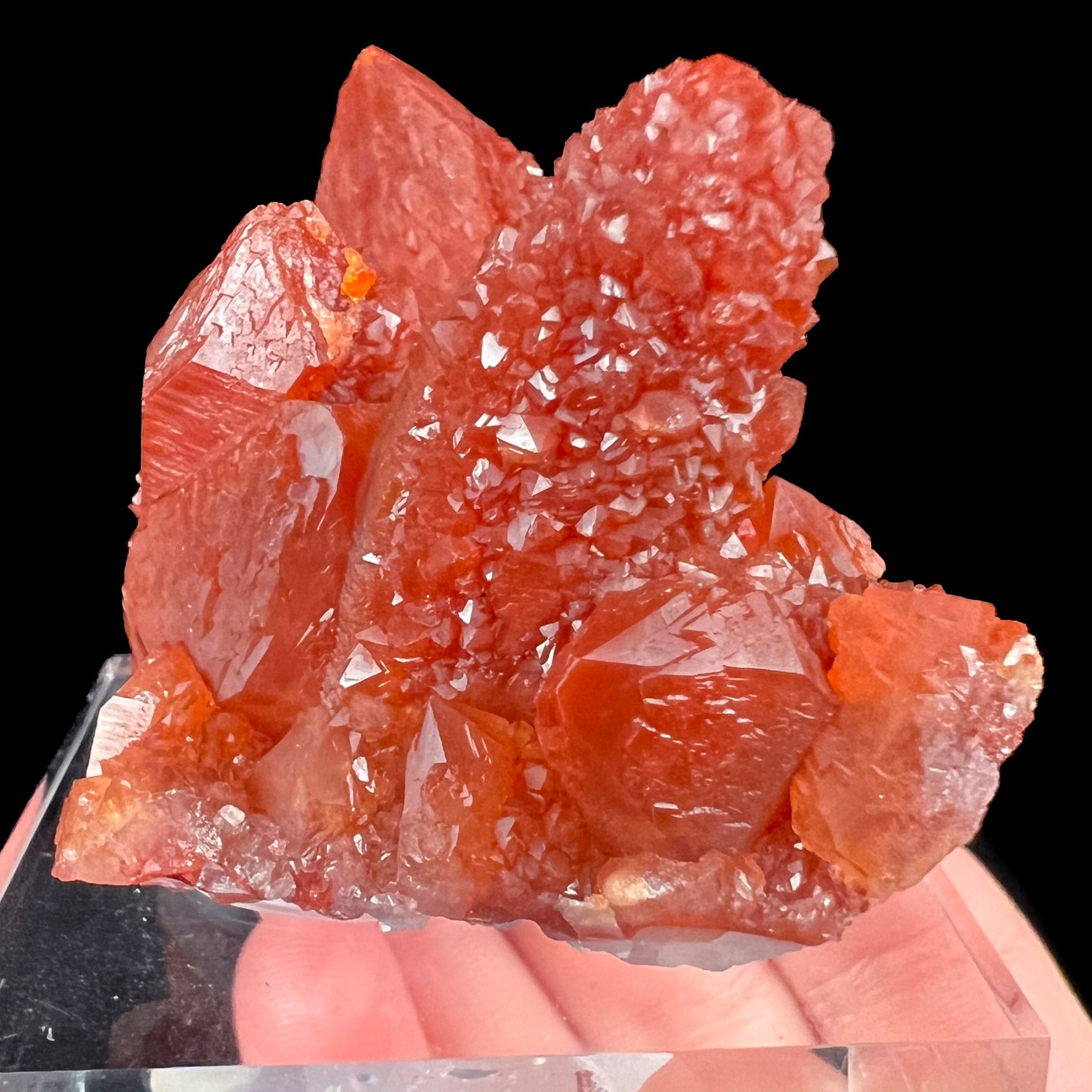 Red Quartz Crystals on Red Quartz