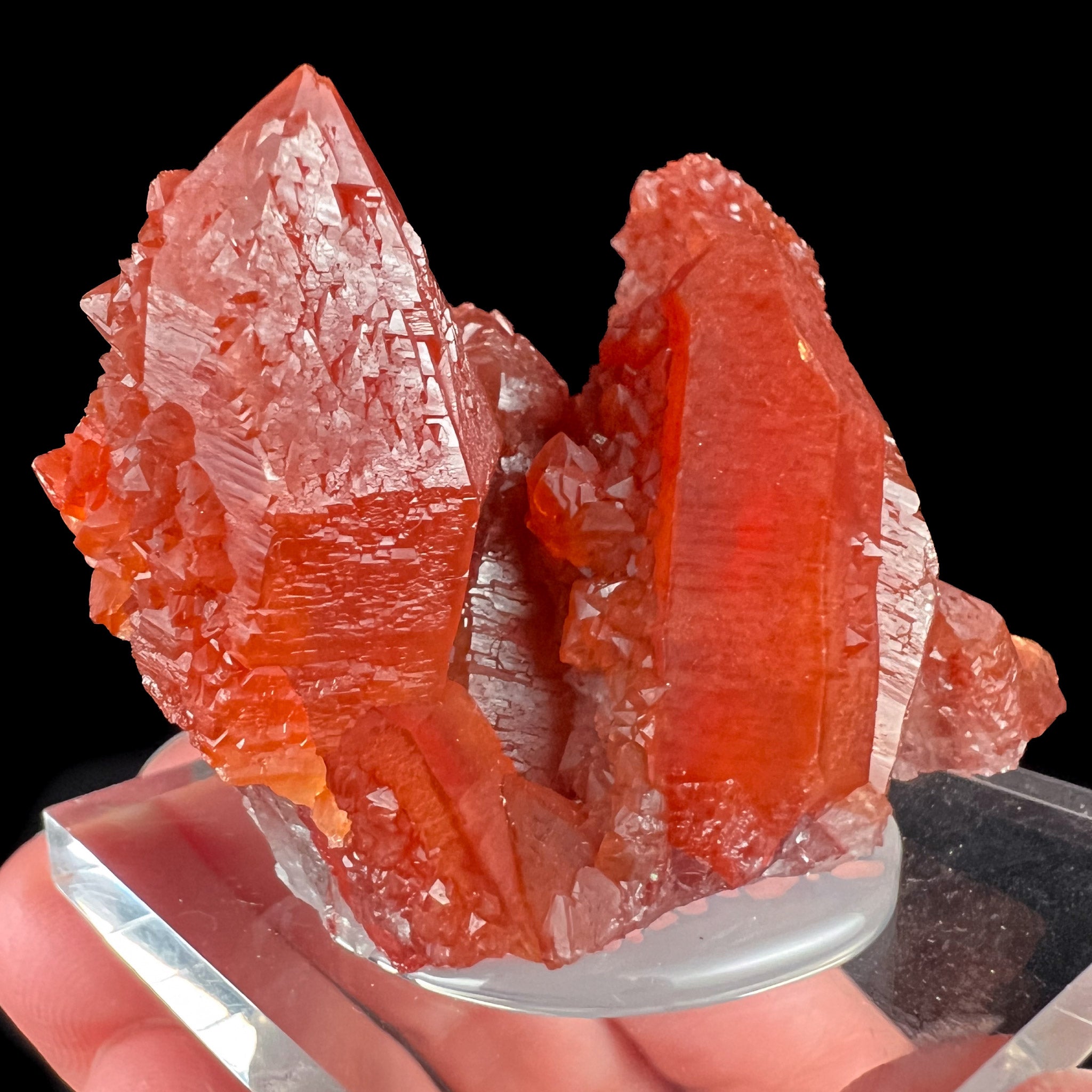 Red Quartz Crystals on Red Quartz