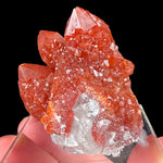 Red Quartz Crystals surrounding Clear Quartz Base