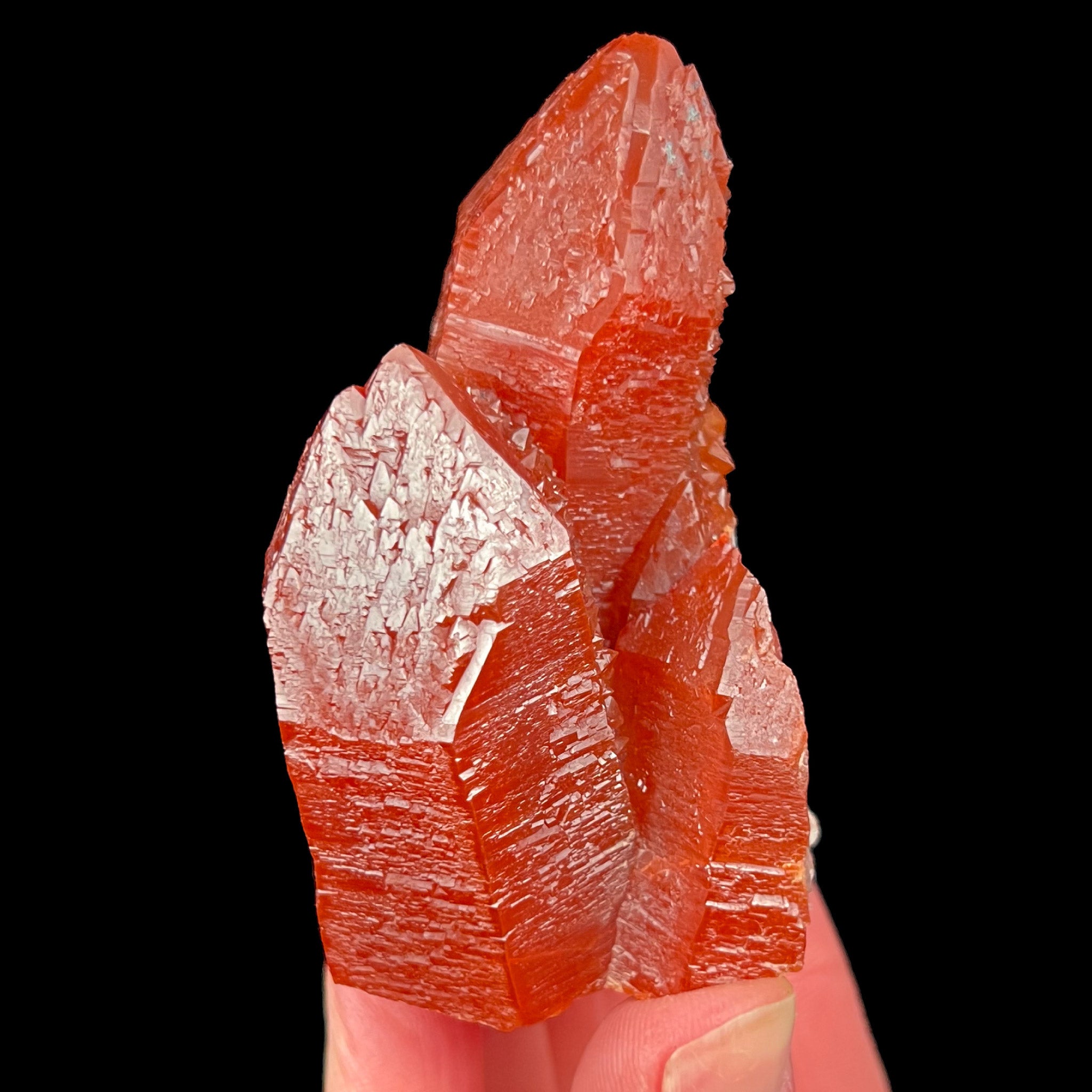 Large Red Quartz Crystal Cluster from Tinejdad, Morocco