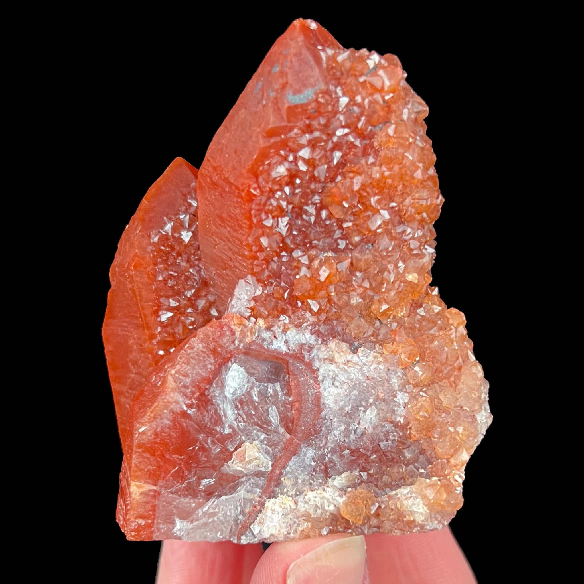 Back Side of Red Quartz Mineral Specimen 