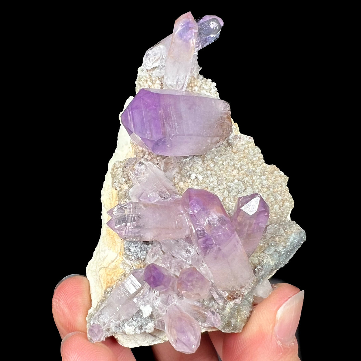 Amethyst Crystal on Druzy Quartz from Mexico